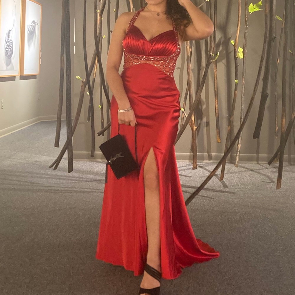 LAST CHANCE — Jasz Couture Beaded T Back Evening Gown